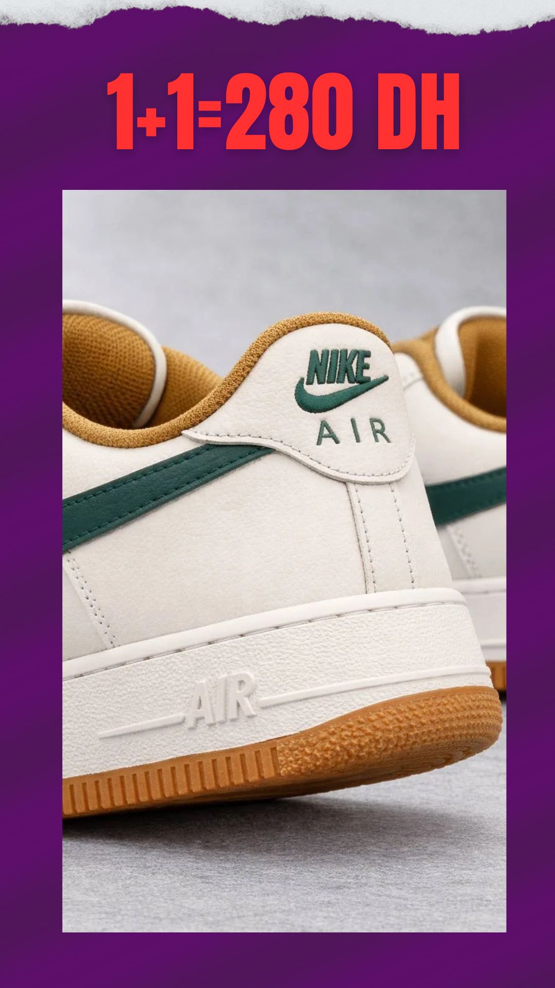 Thumbnail for حذاء كاجوال أبيض 🤍 بتفاصيل خضراء 💚 ونعل بلون جمّي 🤎 👟✨ إطلالة عصرية وأنيقة تناسب كل يوم 👌🔥